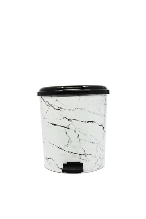 Eslight 7 Lt Pedallı Beyaz Mermer Çöp Kovası E48