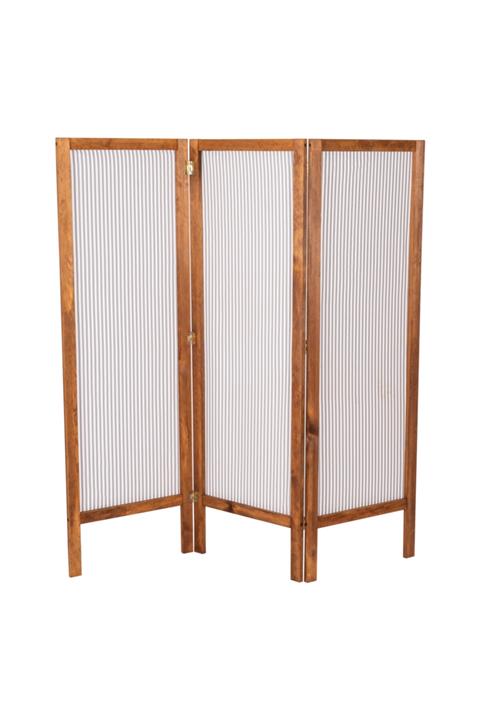 Weblonya Ahşap Paravan Panel Desenli Kumaş Paravan 5032