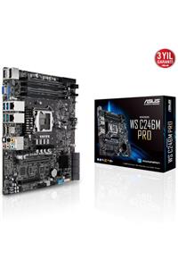 ASUS Ws C246m Pro Intel C246 Lga1151 Ddr4 2666 Dp Hdmı Vga M2 Usb3.1 2 Adet Lan Matx