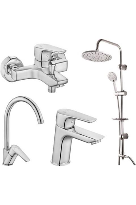 ARÇE BANYO Eca Niobe 3'lü Batarya Seti Loramix Tondo Tepe Duş Seti