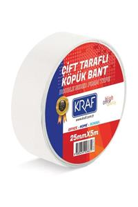 KRAF Çift Taraflı Köpük Bant 25 mm X 5 mt 5025g