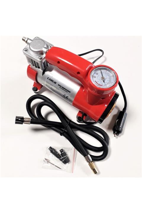 Carub Hava Kompresörü 12v Metal Led Işıklı Kırmızı