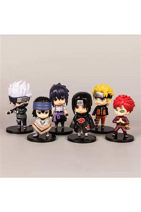 YİĞİT TİCARET Naruto Anime Figür Oyuncak 6'lı Set Sasuke, Gaara, Kakashi, Itachi, Naruto, Tsuchi