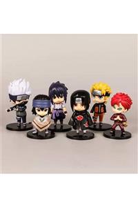 YİĞİT TİCARET Naruto Anime Figür Oyuncak 6'lı Set Sasuke, Gaara, Kakashi, Itachi, Naruto, Tsuchi