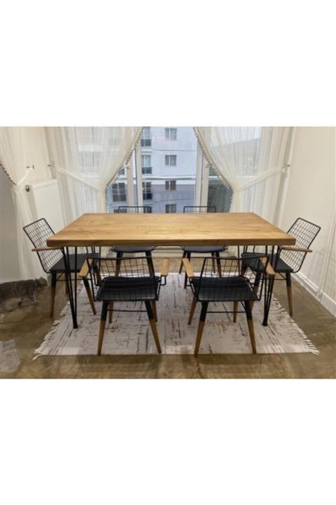 ISIKLARWOOD Kestane Masa Takımı 6 Sandalye