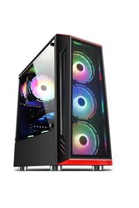 GAMETECH Redlıne Mesh 4x120mm Rainbow Fanlı Pro Gaming Oyuncu Bilgisayar Kasası (PSU YOK)