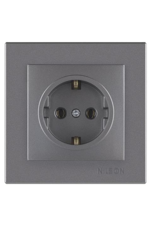 Nilson Touran Füme Topraklı Priz Mek.+ Kapak +çerçeve