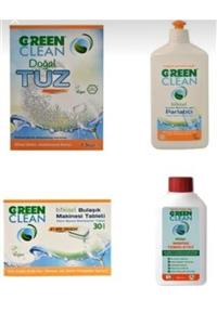 Green Clean Bulaşık Makine Set Tablet 30 Lu + Tuz 1,5kg + Parlatıcı 500 ml + Makine Tem. 250 ml