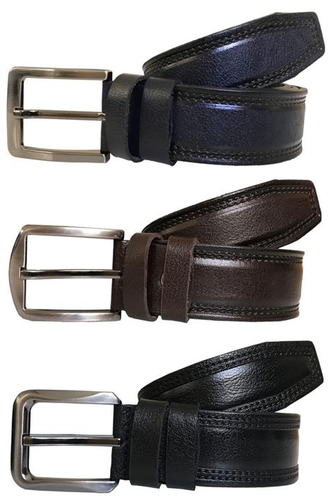 GoDeri Hakiki Deri 3'lü Desenli Süper Set 4 Cm Kemer