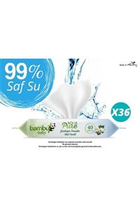 bambubaby Aqua Pure Yenidoğan Islak Havlu Kapaklı 36x40 Yaprak