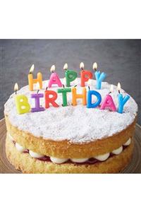 NO.8 HOUSE Parti Aksesuar Happy Birthday Yazılabilen Rengarenk Doğum Günü Mumu
