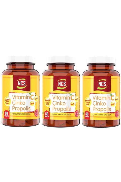 NCS Vitamin C Çinko Propolis 60 Tablet X 3 Adet Vitamin D
