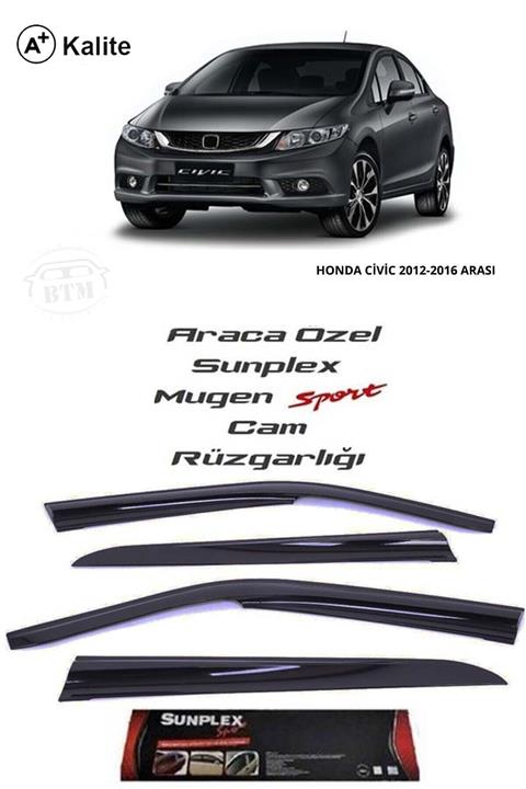 SUNPLEX Honda Civic 12-16 Fb7 Cam Rüzgarlığı Marka Mugen 4'lü