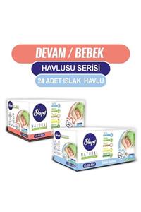 Sleepy Natural Devam Havlusu 12x40 + Bebek Havlusu 12x60