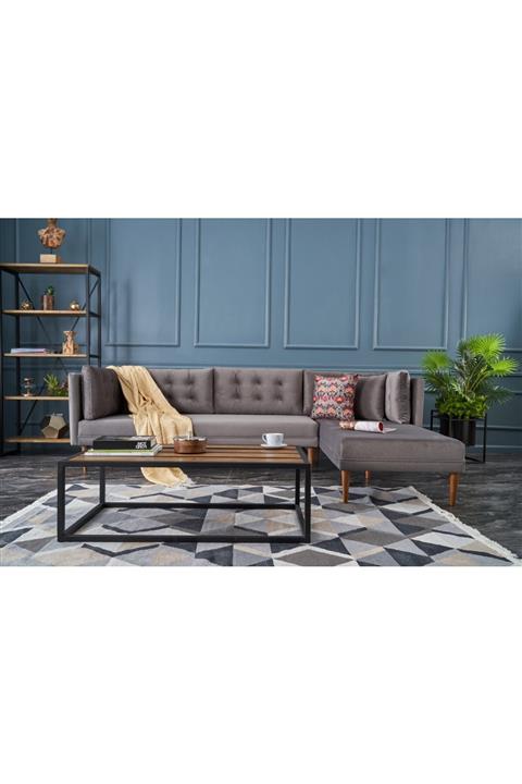 Evdebiz Point Retro Life Köşe Kanepe Sağ Gri