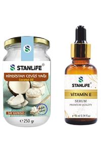 stanlife Hindistan Cevizi Yağı 250 gr  E Vitamini 10 ml Sac Bakım Seti 2li