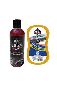 GD 24 Gd24 Lastik Parlatıcı Jel (200 Ml) + Gd24 Yıkama Süngeri