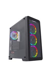 Rampage Espectro 4 Adet Rainow Fanlı 600w 80 Plus Bronze Siyah Temper Camlı Gaming Oyuncu Kasası