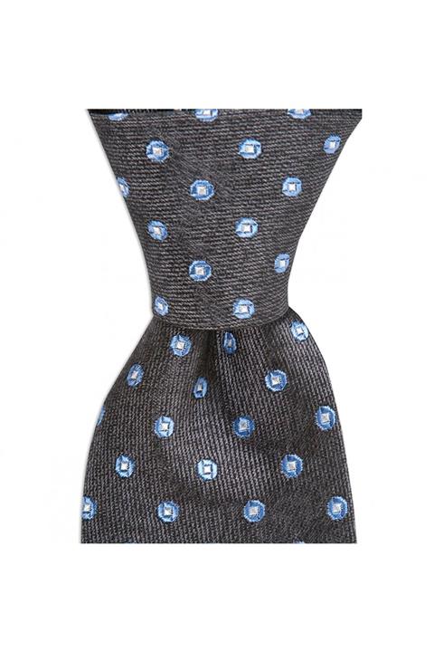 1001 Kravat Gri Renkli Yün Ipek Karışımlı Kravat 8 Cm