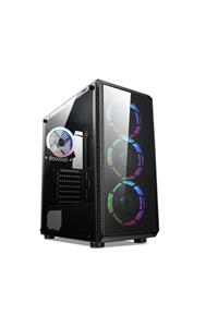 TURBOX Mystique 192-6 4x RGB Fan USB 2.0 Min. 250W - Max. 300W mATX Gaming Bilgisayar Kasası