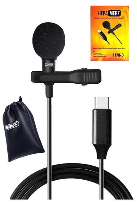 HepaMerz Hepa Merz Yaka Mikrofonu Profesyonel Type-c Android Telefonlar Için