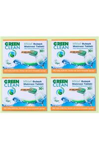 Green Clean Bitkisel Bulaşık Makinesi Tableti (30'lu 4'lü Set) Depo-e