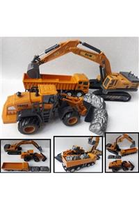 BULDOZER Dozer Kar Temizleyici Excavator Kamyon Metal Kepçeli 3 Kırılmaz Oyuncak