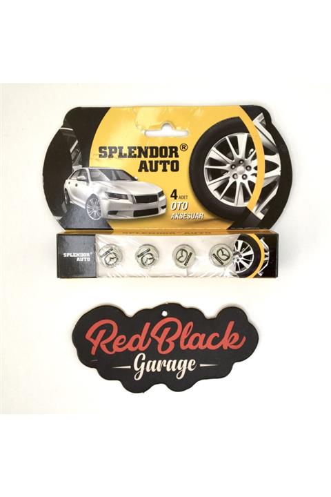 RedBlack Garage Mazda Logolu Metal Sibop Kapağı 4'lü Set