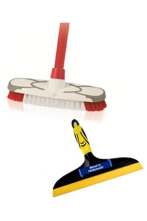 Banat Eğik Saplı Yer Fırçası ve Cam Sileceği