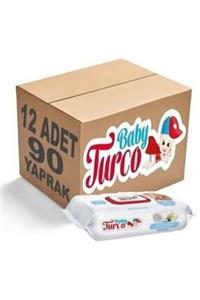 Baby Turco Beyaz Sabun Kokulu Islak Havlu- 12x90'lı