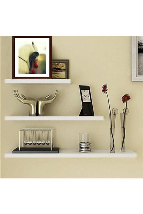 RAFKESTİR 3 Lü Raf Set ( 60 - 50 - 40 ) Beyaz ( Parlak )