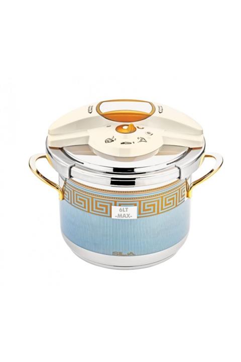 SILA Artuklu Turkuaz Otomatik Düdüklü Tencere Paslanmaz Çelik 6 Lt