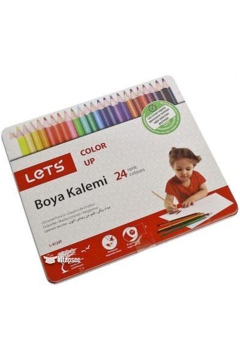 Lets L-4124t 24 Renk Boya Kalemi Metal Kutu