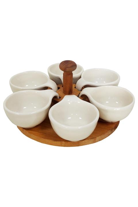 SENFONİ Ahşap Tabanlı Dönerli 6'lı Sosluk