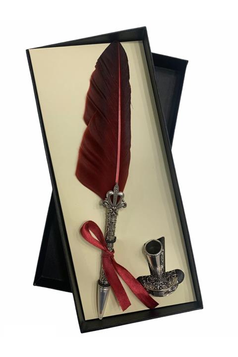 BLG Masa Üstü Tüylü Rolle Tükenmez Kalem Ve Mürekkep Seti