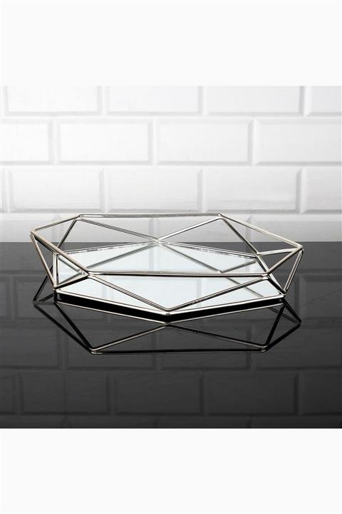 İnci Prizma Aynalı Servis Sunum Tepsisi Prizmasadetekgold