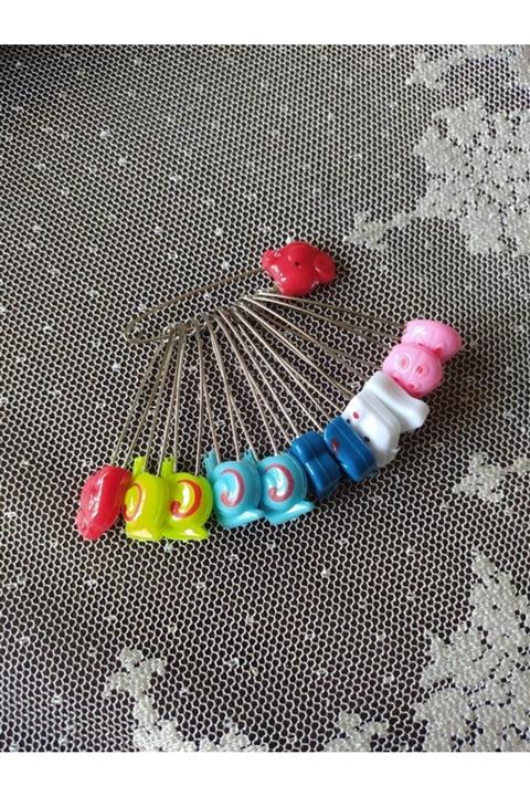 TOKASHOW Figürlü Çengelli Iğne Seti 12 Li Hayvan Desenli Çengelli Iğne, Sevimli Iğneler