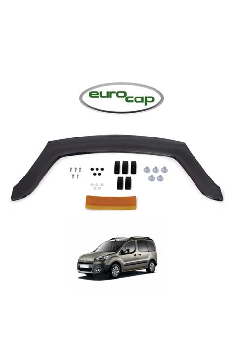 EUROCAP Peugeot Partner Ön Kaput Koruma Rüzgarlığı 3mm Akrilik Abs Parlak Siyah Deflektör 2009-2015