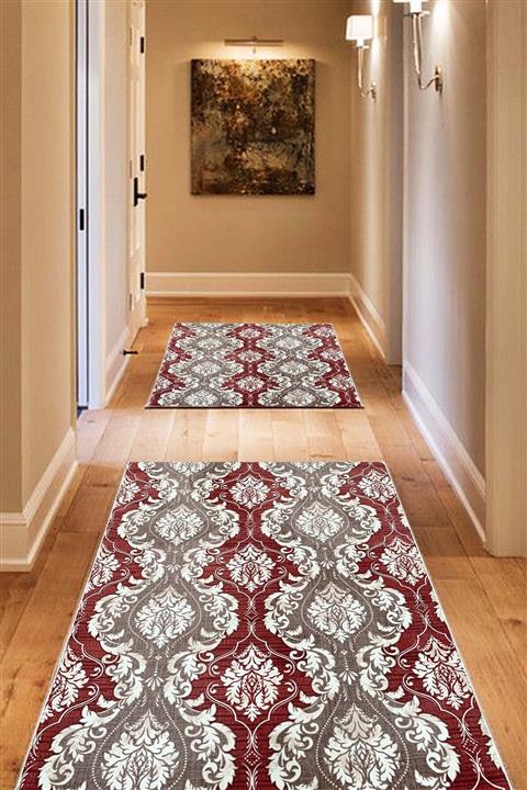 ISM - Kaymaz Taban Battaniye Rulo Yolluk Halı - Bordo - Overloklu - 80-100-120-150-200-300cm En