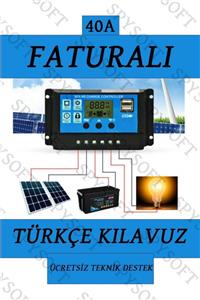 SpySoft 40a Güneş Solar Paneli Akü Şarj Kontrol Cihazı 12v-24v Kontrol Cihazı Akü Şarj Regülatör.