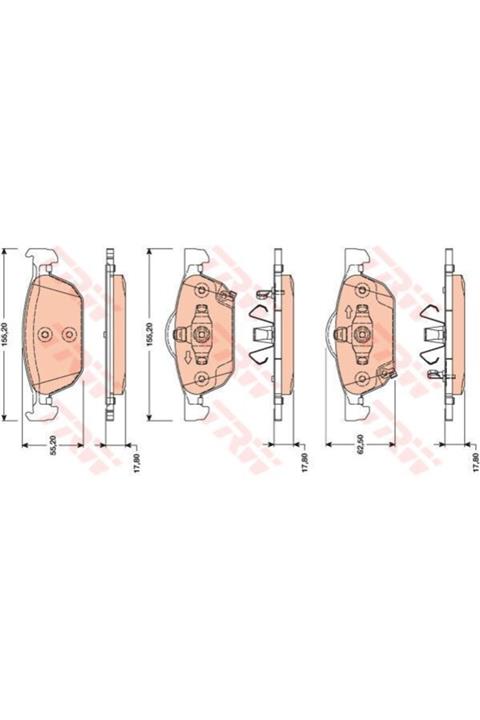 TRW On Fren Balatası Honda Accord 2008 2013 Honda Cıvıc Hatcback 201
