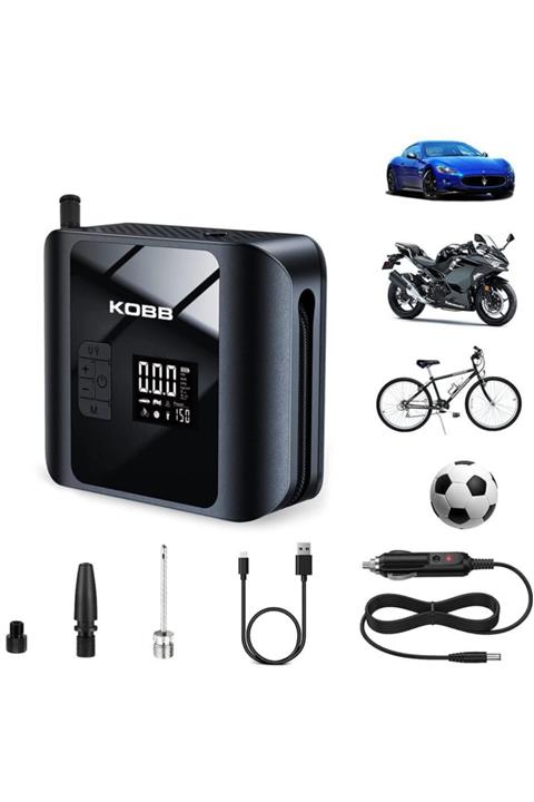 KOBB Kb420 12volt Şarjlı Li-ion 150 Psı Taşınabilir Dijital Basınç Göstergeli Led Aydınlatmalı Akı