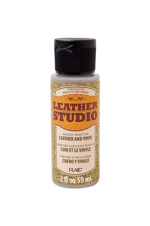 Plaid Leather Studio Simli Altın Deri Boyası 59ml