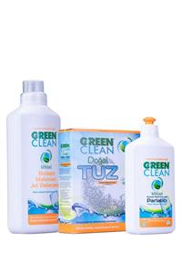 Green Clean Bulaşık Makinesi Jel Deterjan 1 Lt. + Tuz 1,5 Kg. Parlatıcı 500 Ml. 3' Lü Set