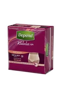 Depend Kadın Emici Külot Hasta Bezi Orta Boy 36-42 Beden 10 Adet