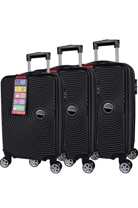 ESCAPE Siyah Samso Abs 8 Tekerlek Valiz Seti