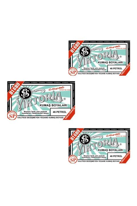 Viktoria Petrol Kumaş Boya 3'lü