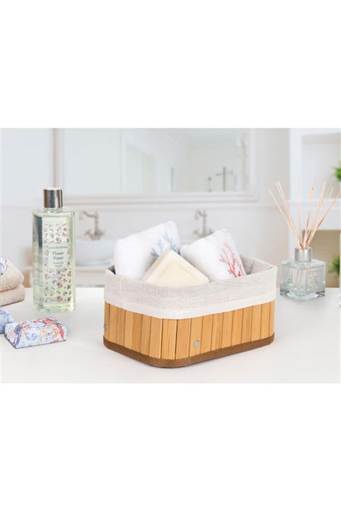 English Home Fancy Katlanabilir Sepet 20x15x10 Cm Bej