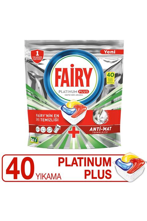 Fairy Platinum Plus 40 Yıkama Bulaşık Makinesi Deterjanı Tableti /Kapsülü