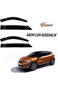 otodemir Cam Rüzgarlığı Krom - Renault Captur 2019-2021 Krom Cam Rüzgarlığı - Araba Krom Cam Rüzgarlık Seti